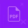 Eine lilafarbene Fläche mit einem PDF-Icon